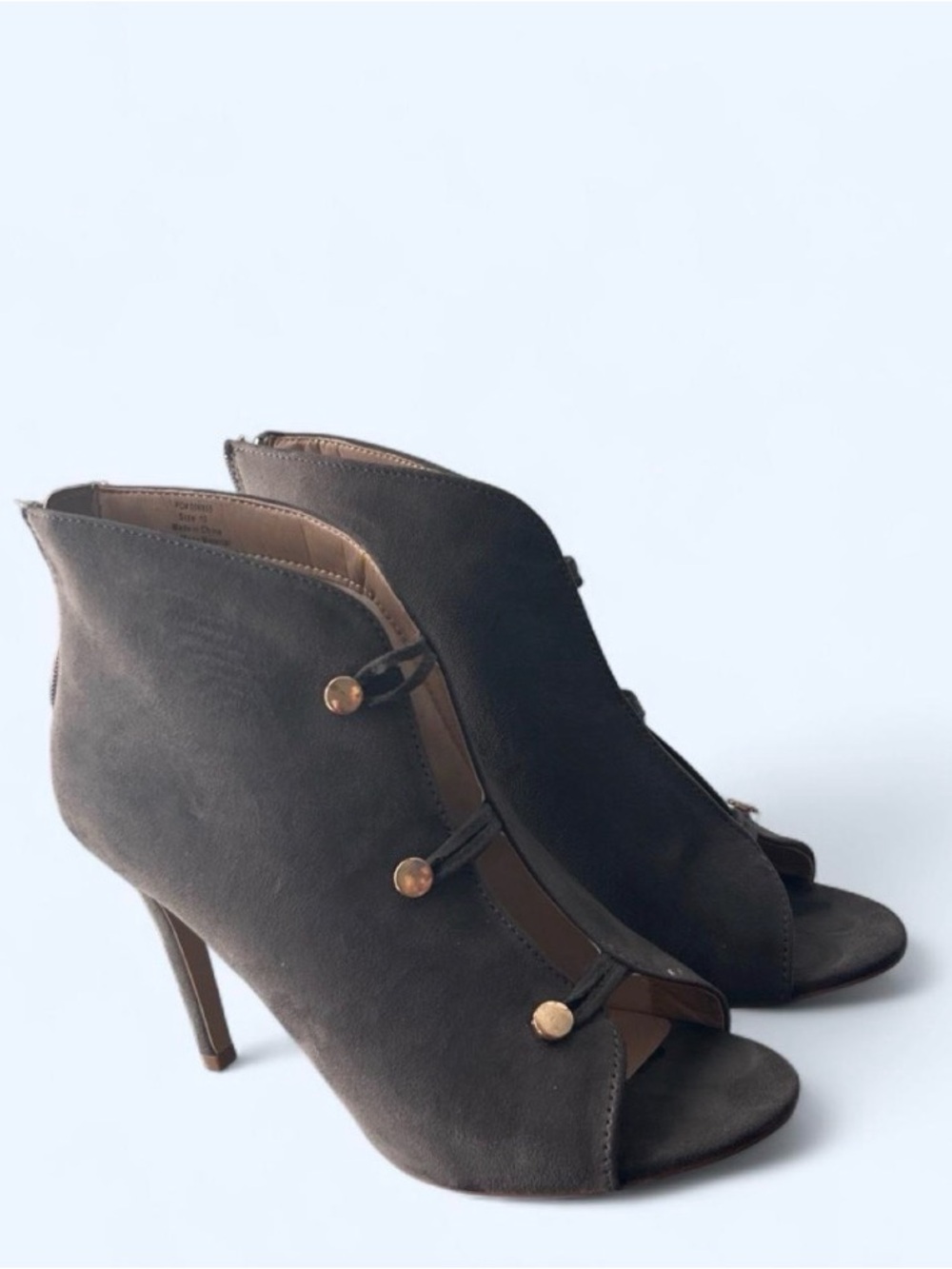 Journee Collection Dark Brown Open-Toe High Heel Booties